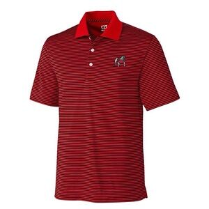 Cutter & Buck Red and Black Striped Polo UGA Univ of GA XL